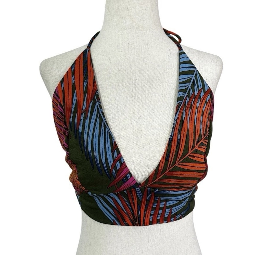 Win Win Sleeveless Halter Crop Top Bralette One Size Multicolor Stretch | 63-39